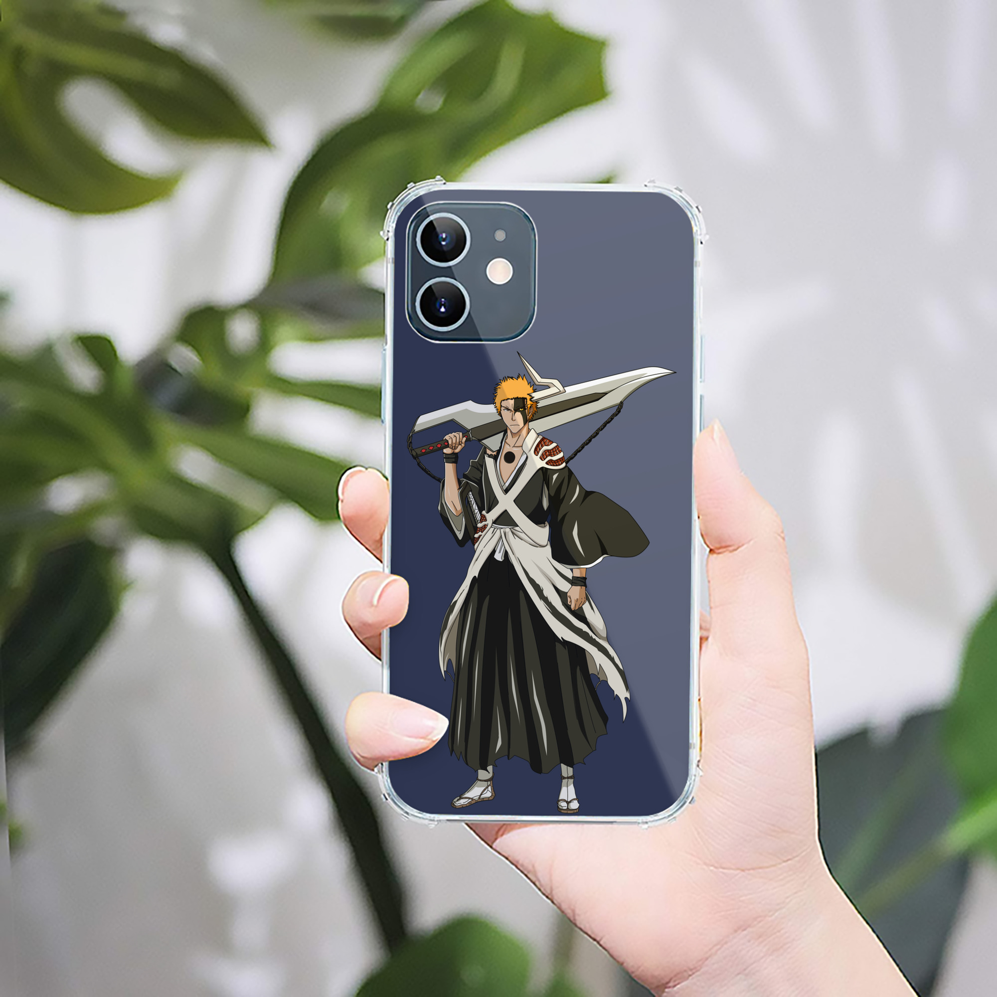 （画像用） ブリーチ 黒崎一護（くろさき いちご）BLEACH Kurosaki Ichigo 【iPhone 12シリーズ対応】透明スマホケース（クリアソフトケース）